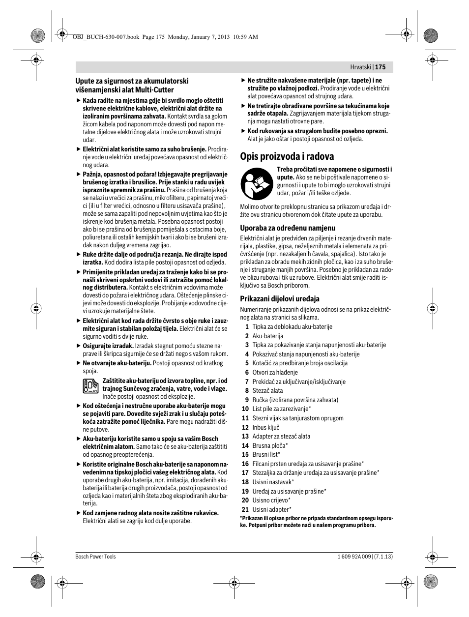 Opis proizvoda i radova | Bosch GOP 10,8 V-LI Professional User Manual | Page 175 / 215