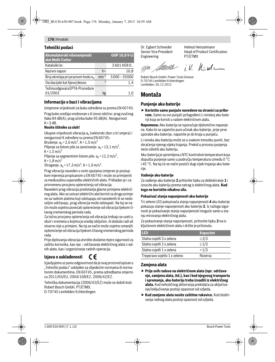 Montaža | Bosch GOP 10,8 V-LI Professional User Manual | Page 176 / 215