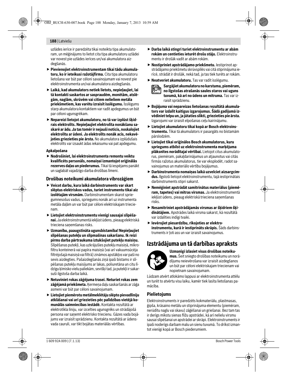 Izstrādājuma un tā darbības apraksts | Bosch GOP 10,8 V-LI Professional User Manual | Page 188 / 215