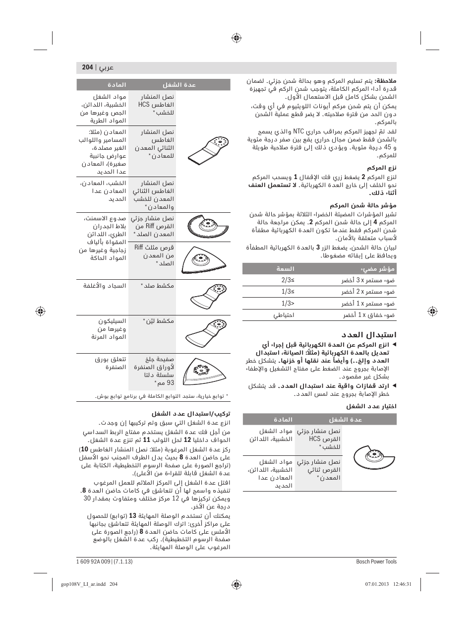 Bosch GOP 10,8 V-LI Professional User Manual | Page 204 / 215