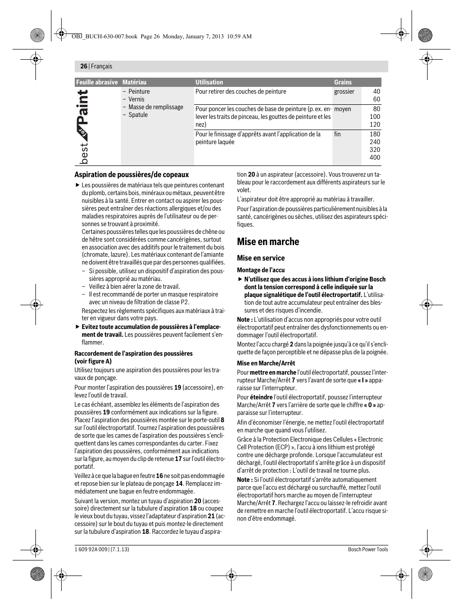 Mise en marche | Bosch GOP 10,8 V-LI Professional User Manual | Page 26 / 215