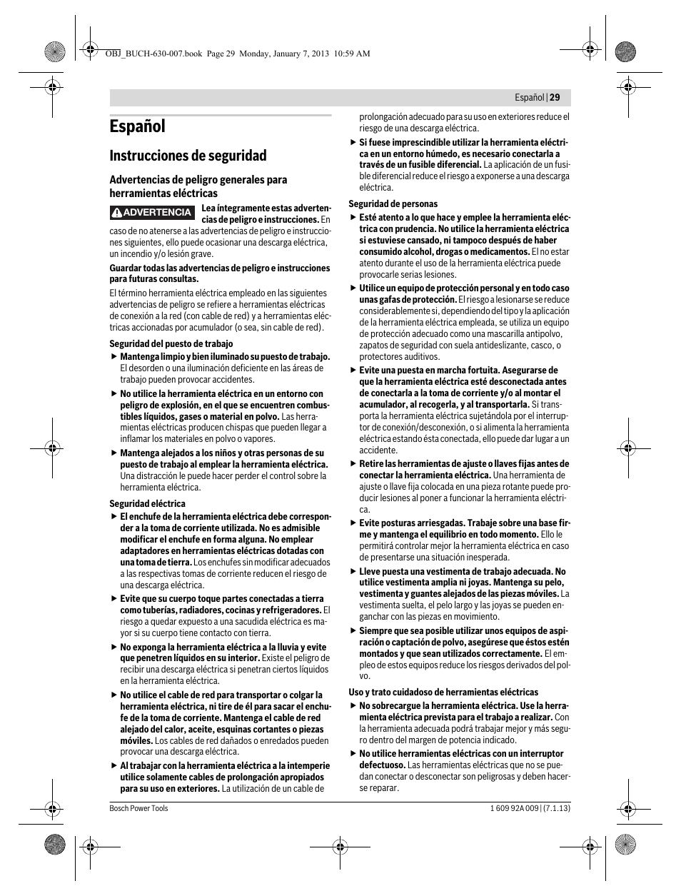 Español, Instrucciones de seguridad | Bosch GOP 10,8 V-LI Professional User Manual | Page 29 / 215