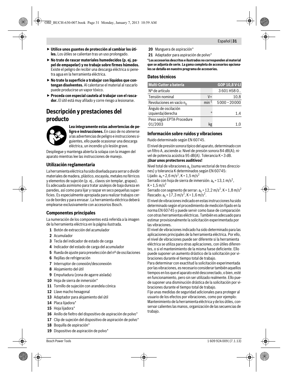 Descripción y prestaciones del producto | Bosch GOP 10,8 V-LI Professional User Manual | Page 31 / 215