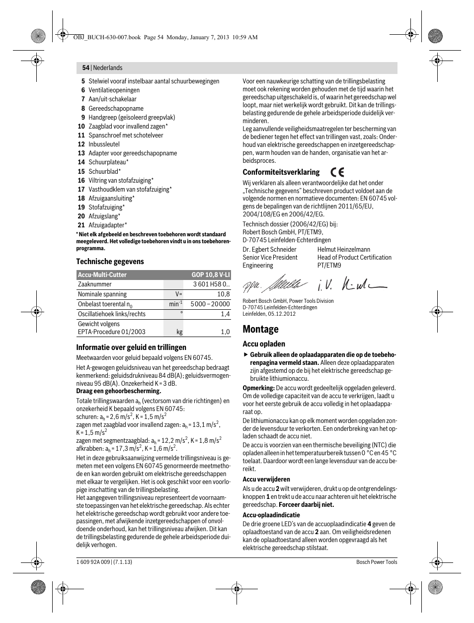 Montage | Bosch GOP 10,8 V-LI Professional User Manual | Page 54 / 215