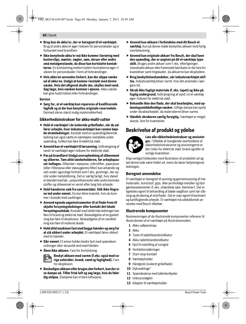 Beskrivelse af produkt og ydelse | Bosch GOP 10,8 V-LI Professional User Manual | Page 60 / 215