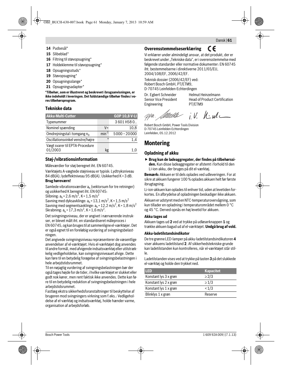 Montering | Bosch GOP 10,8 V-LI Professional User Manual | Page 61 / 215