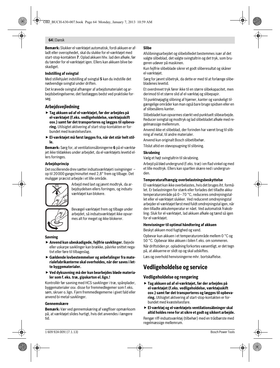 Vedligeholdelse og service | Bosch GOP 10,8 V-LI Professional User Manual | Page 64 / 215