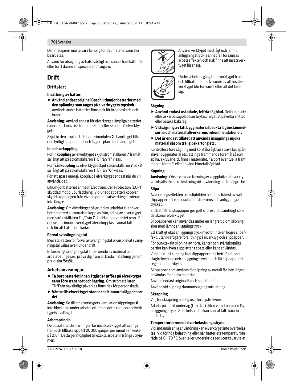 Drift | Bosch GOP 10,8 V-LI Professional User Manual | Page 70 / 215
