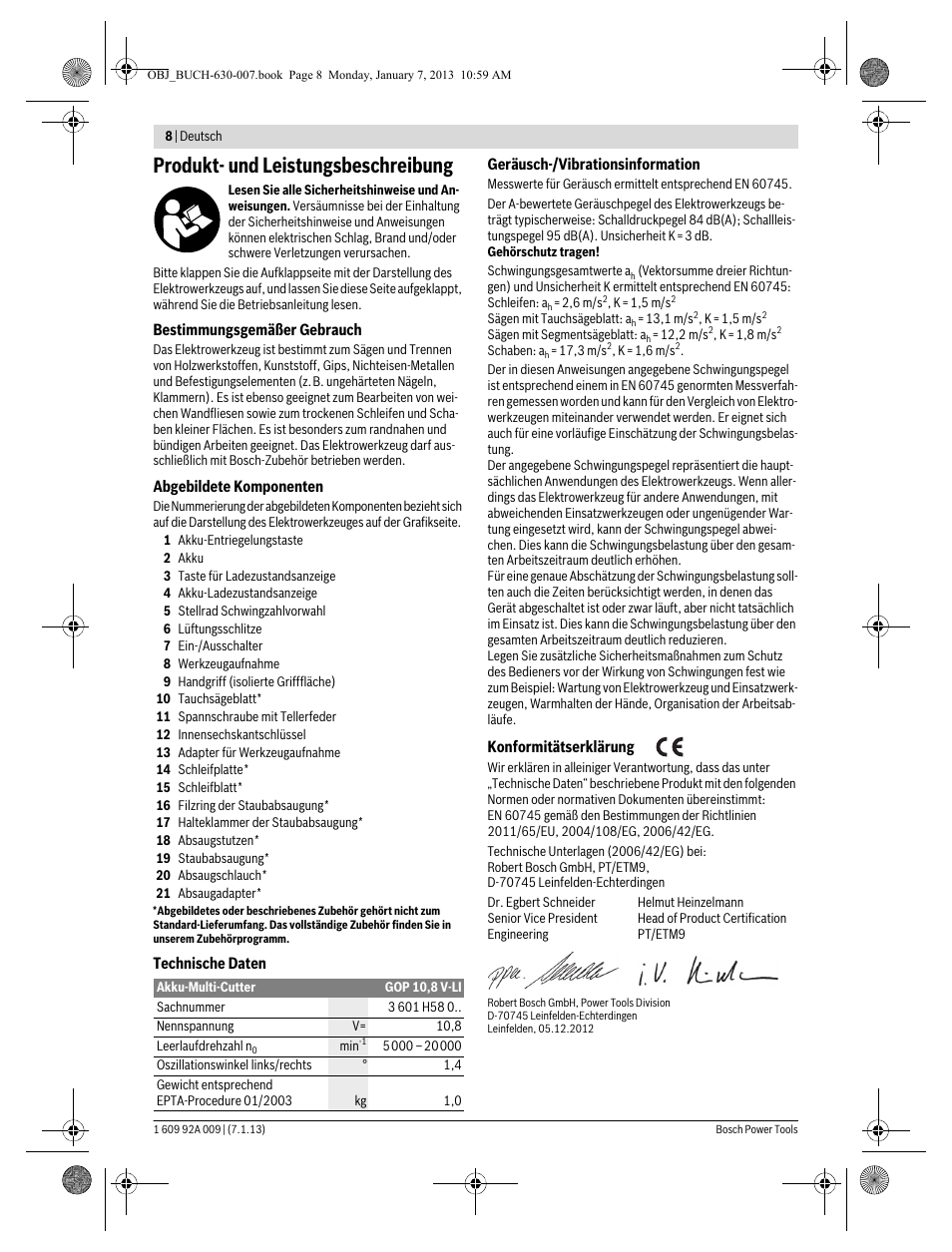Produkt- und leistungsbeschreibung | Bosch GOP 10,8 V-LI Professional User Manual | Page 8 / 215