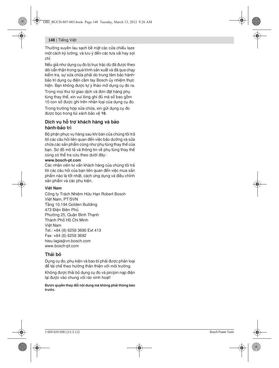 Bosch GPL 3 Professional User Manual | Page 148 / 158
