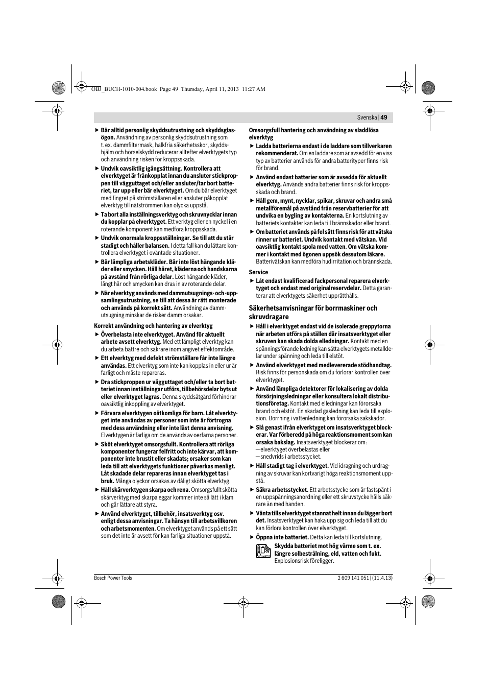 Bosch GSR 10,8-LI Professional User Manual | Page 49 / 167