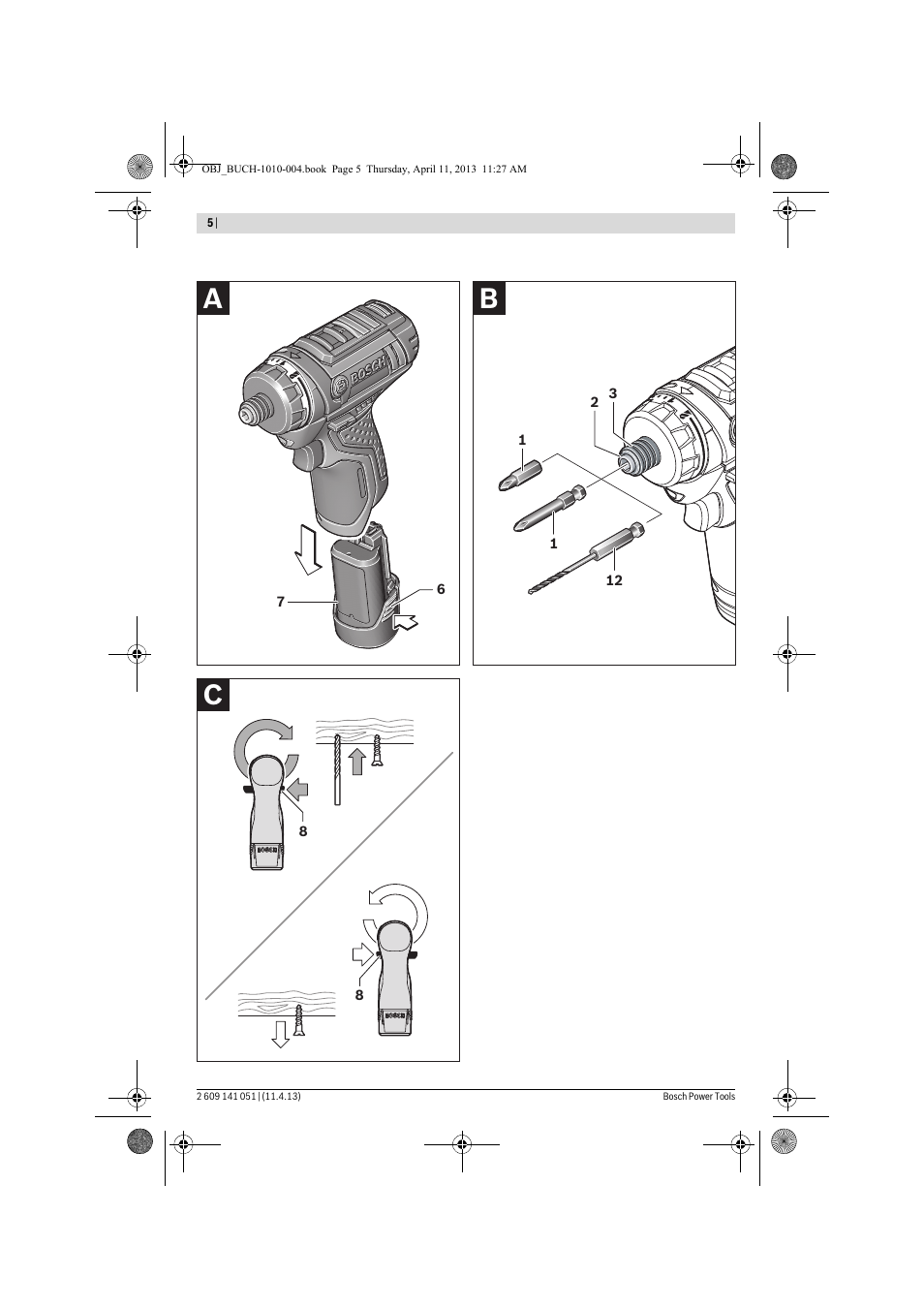 Cb a | Bosch GSR 10,8-LI Professional User Manual | Page 5 / 167