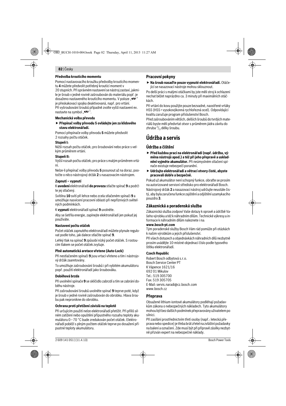 Údržba a servis | Bosch GSR 10,8-LI Professional User Manual | Page 82 / 167