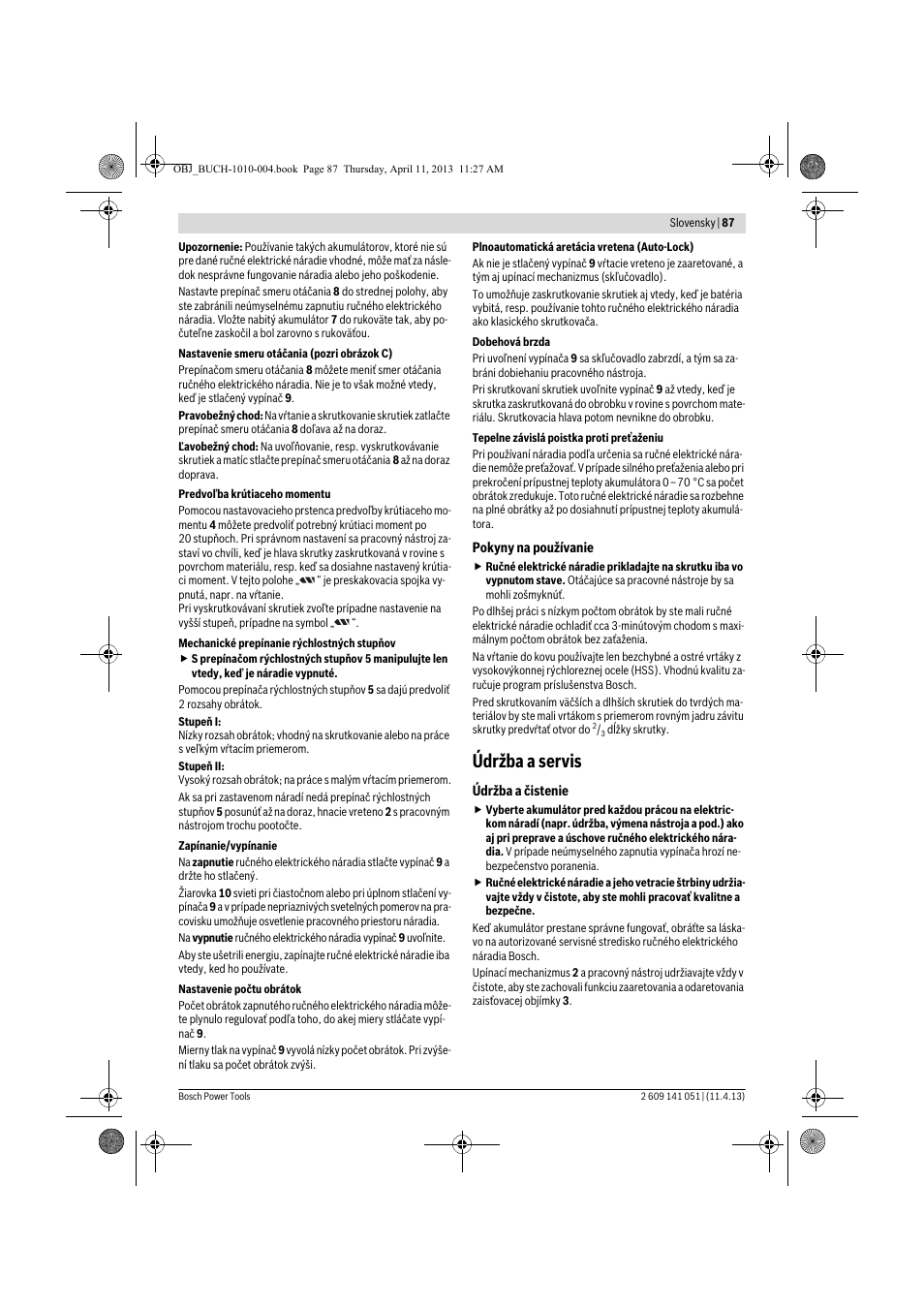 Údržba a servis | Bosch GSR 10,8-LI Professional User Manual | Page 87 / 167