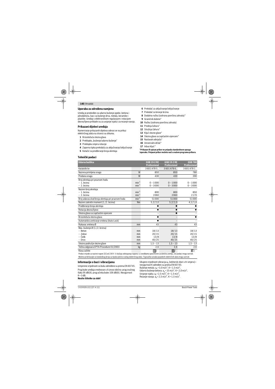 Bosch GSB 19-2 RE Professional User Manual | Page 140 / 172