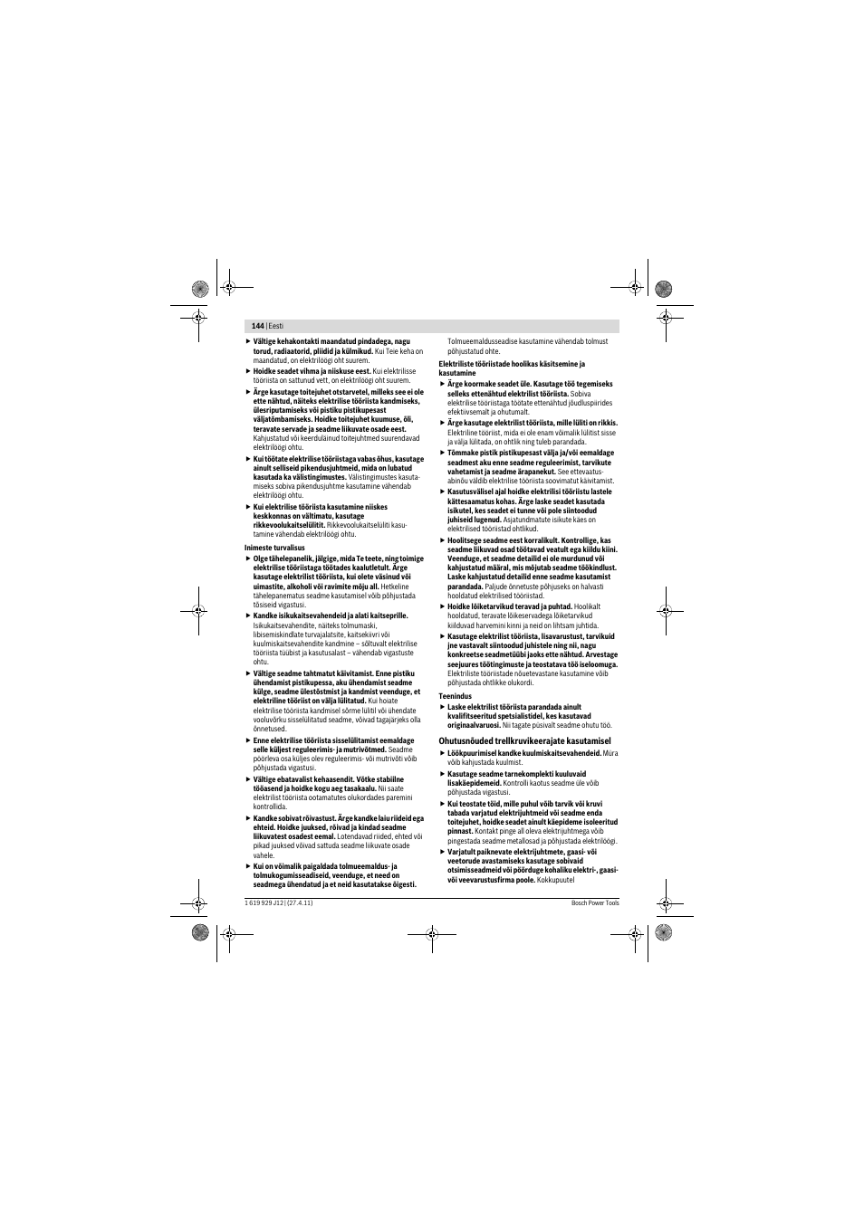 Bosch GSB 19-2 RE Professional User Manual | Page 144 / 172