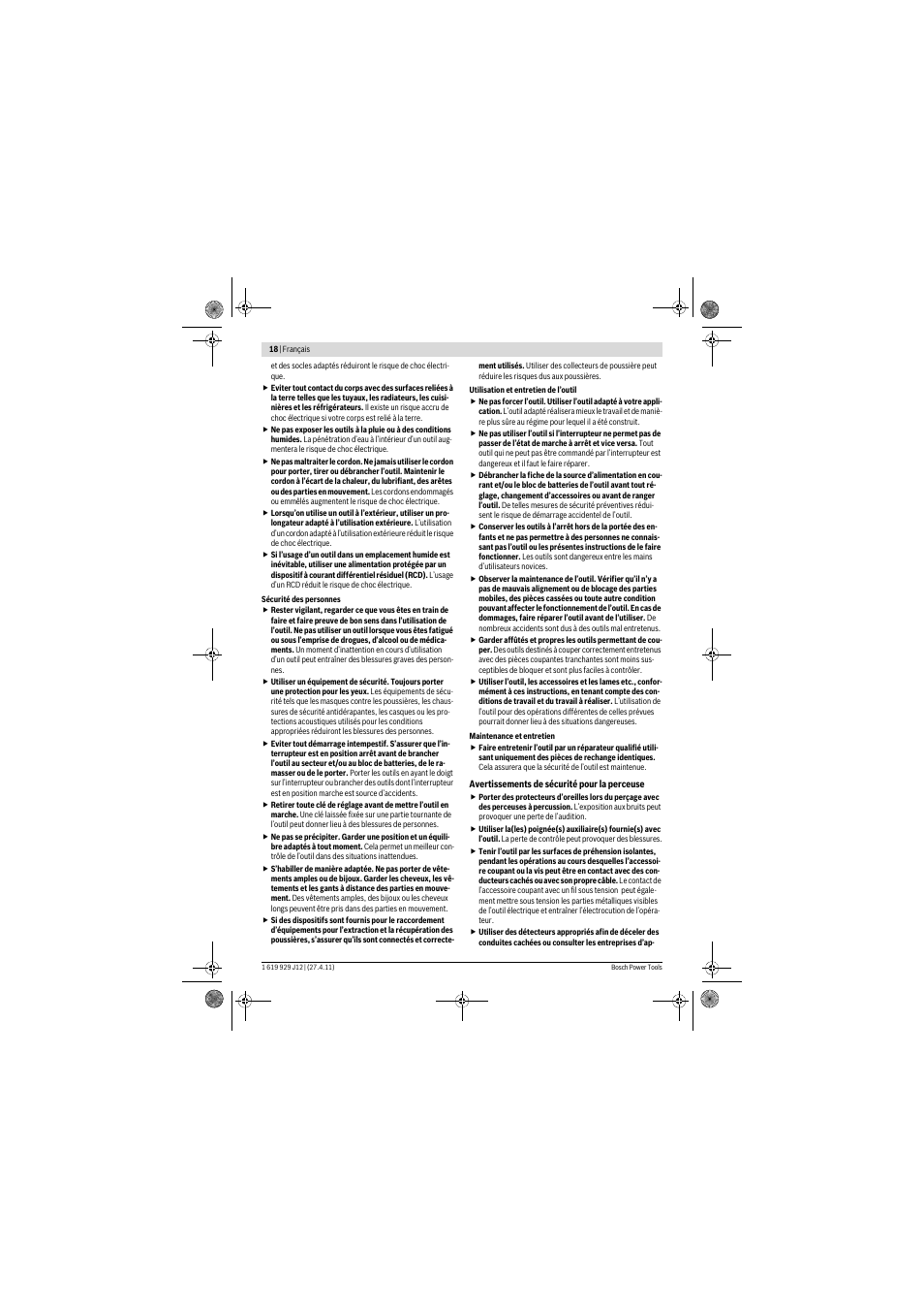 Bosch GSB 19-2 RE Professional User Manual | Page 18 / 172