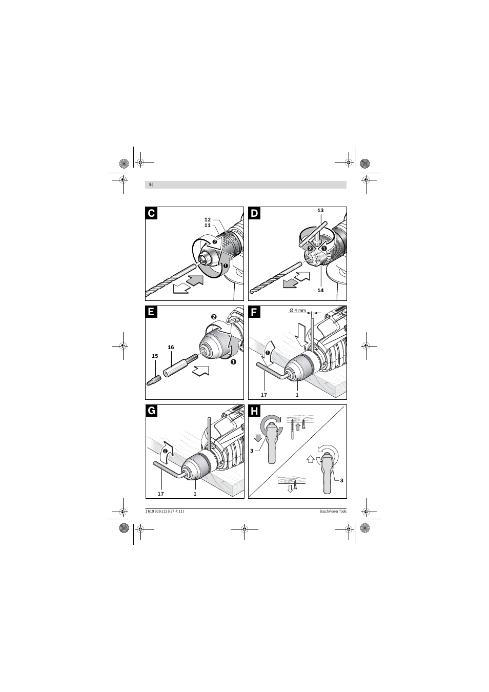 Bosch GSB 19-2 RE Professional User Manual | Page 5 / 172