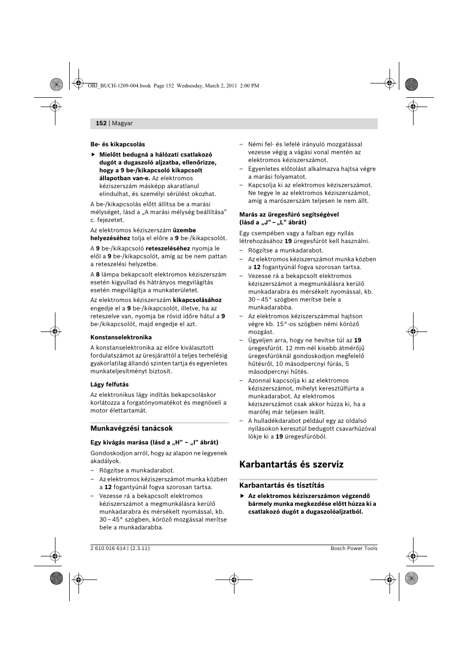 Karbantartás és szerviz | Bosch GTR 30 CE Professional User Manual | Page 152 / 256