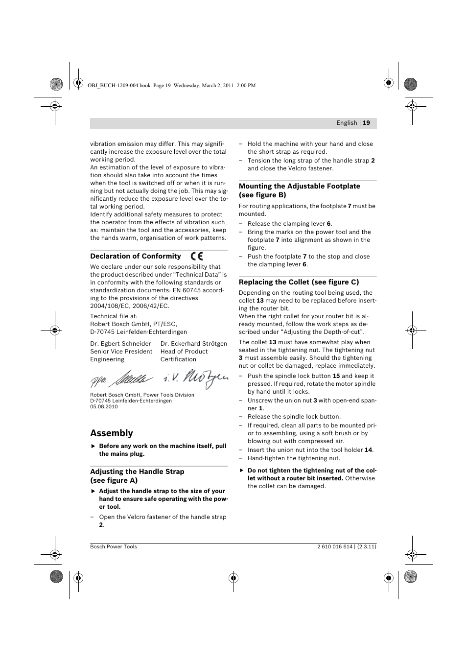 Assembly | Bosch GTR 30 CE Professional User Manual | Page 19 / 256