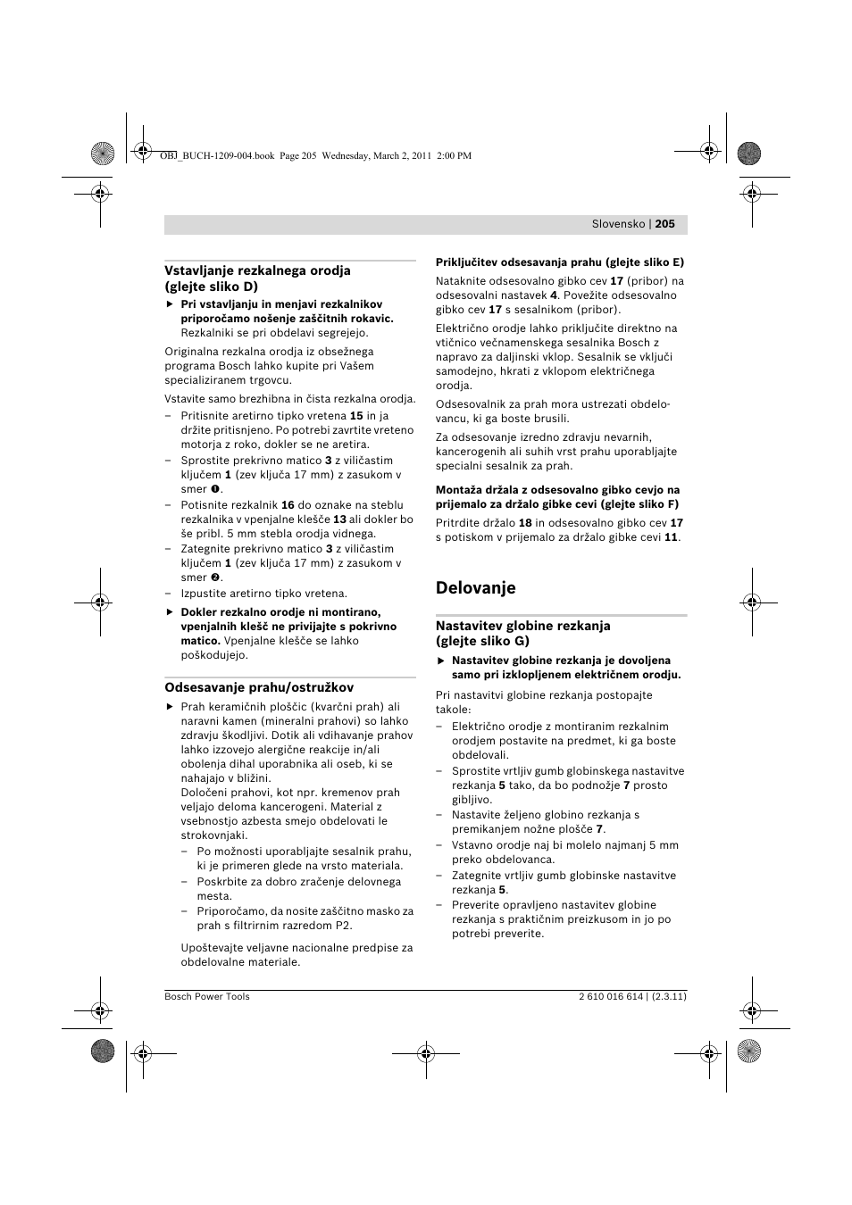 Delovanje | Bosch GTR 30 CE Professional User Manual | Page 205 / 256