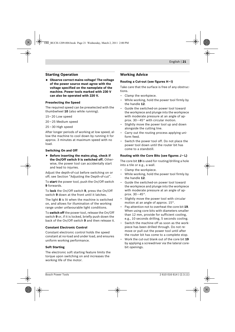 Bosch GTR 30 CE Professional User Manual | Page 21 / 256