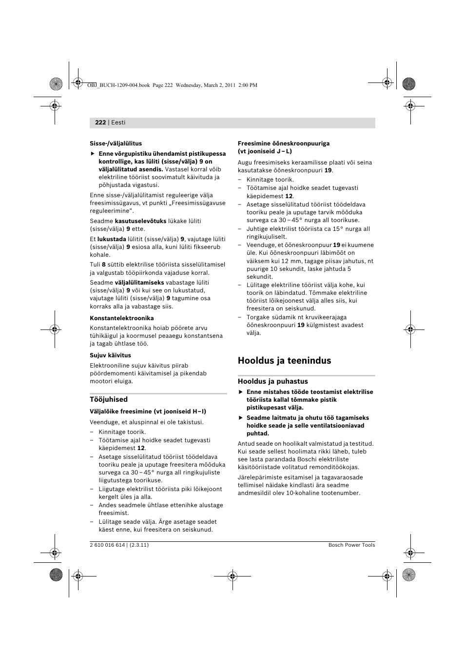 Hooldus ja teenindus | Bosch GTR 30 CE Professional User Manual | Page 222 / 256