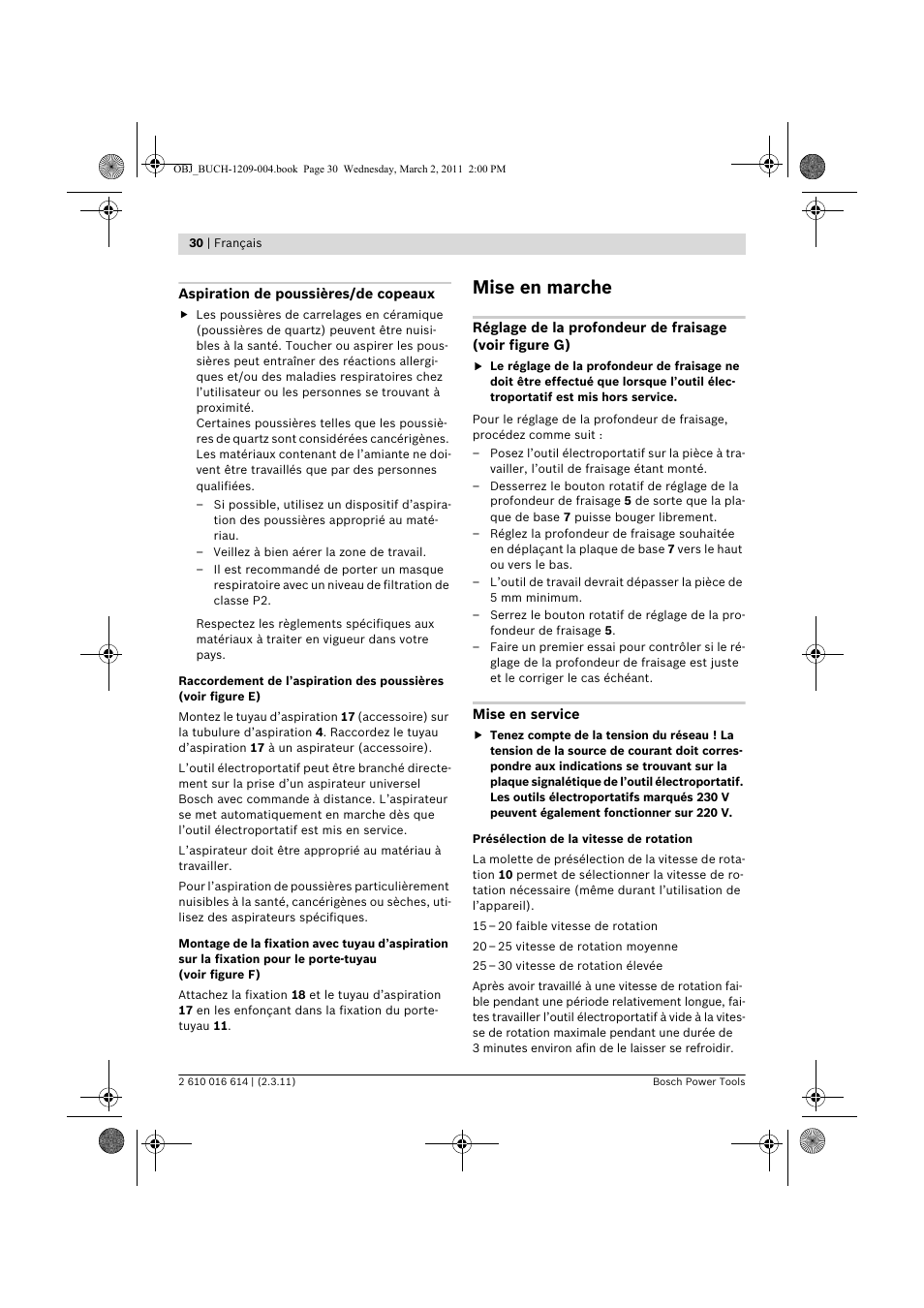 Mise en marche | Bosch GTR 30 CE Professional User Manual | Page 30 / 256