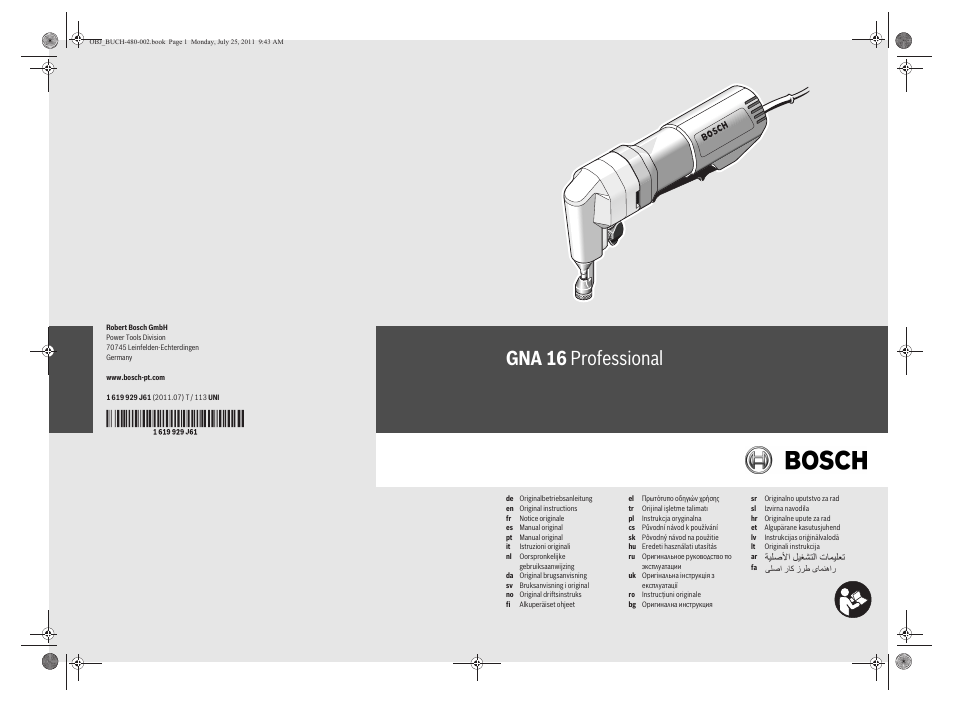 Bosch GNA 16 (SDS) Professional User Manual | 112 pages