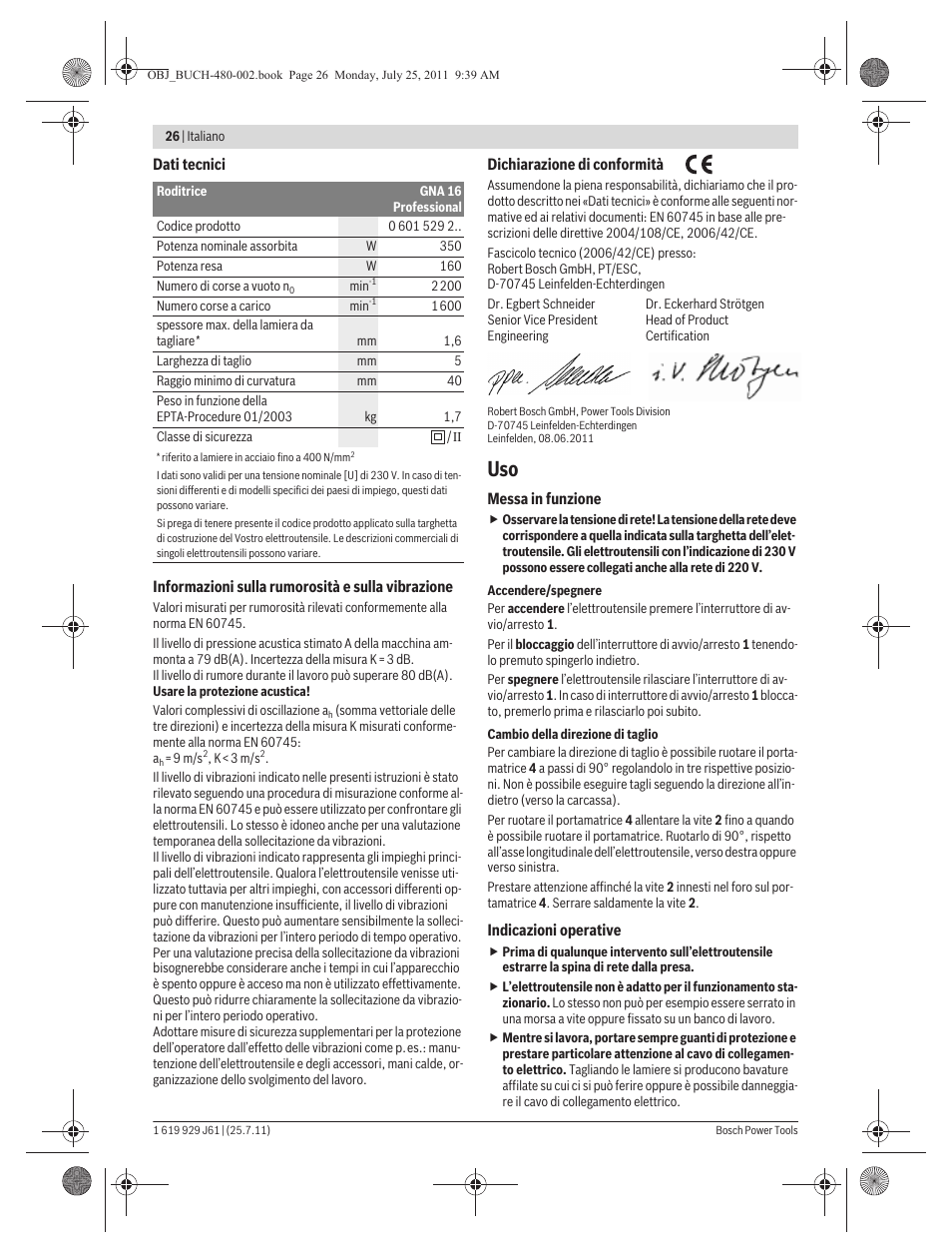Bosch GNA 16 (SDS) Professional User Manual | Page 26 / 112