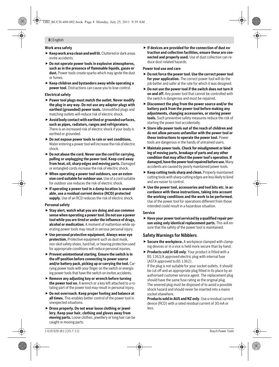 Bosch GNA 16 (SDS) Professional User Manual | Page 8 / 112