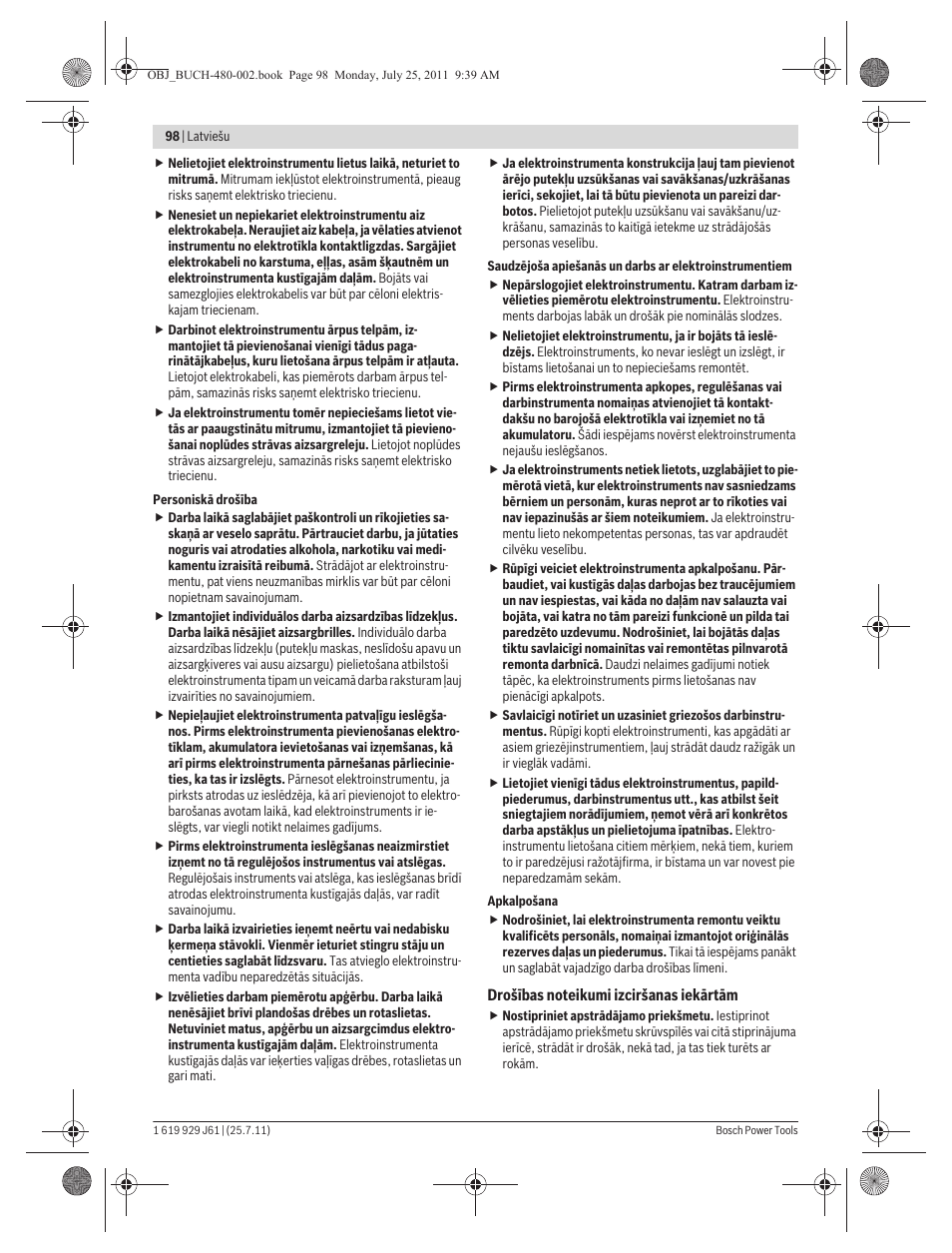 Bosch GNA 16 (SDS) Professional User Manual | Page 98 / 112