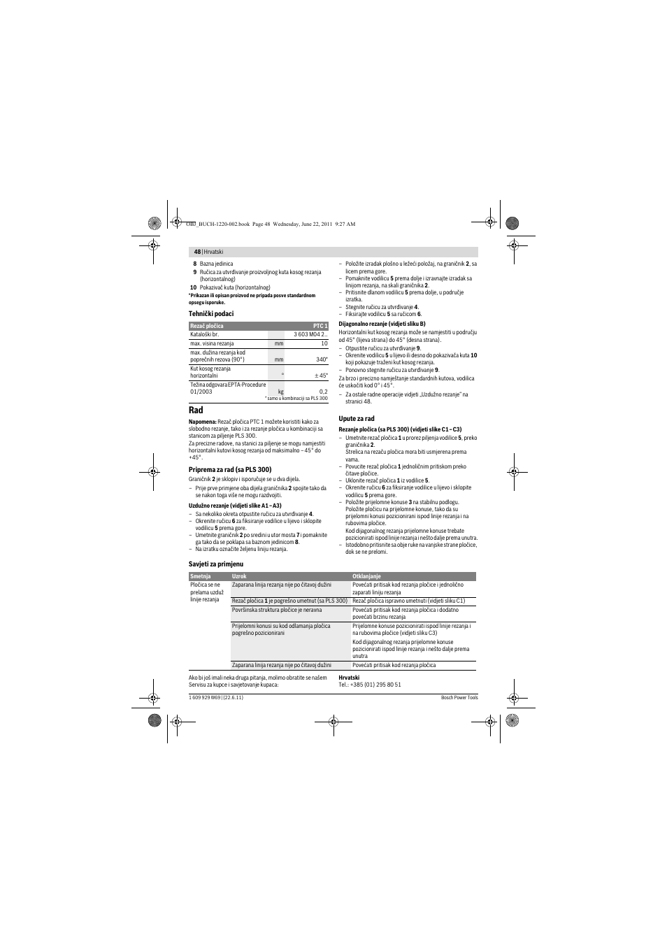 Bosch PTC 1 User Manual | Page 48 / 54