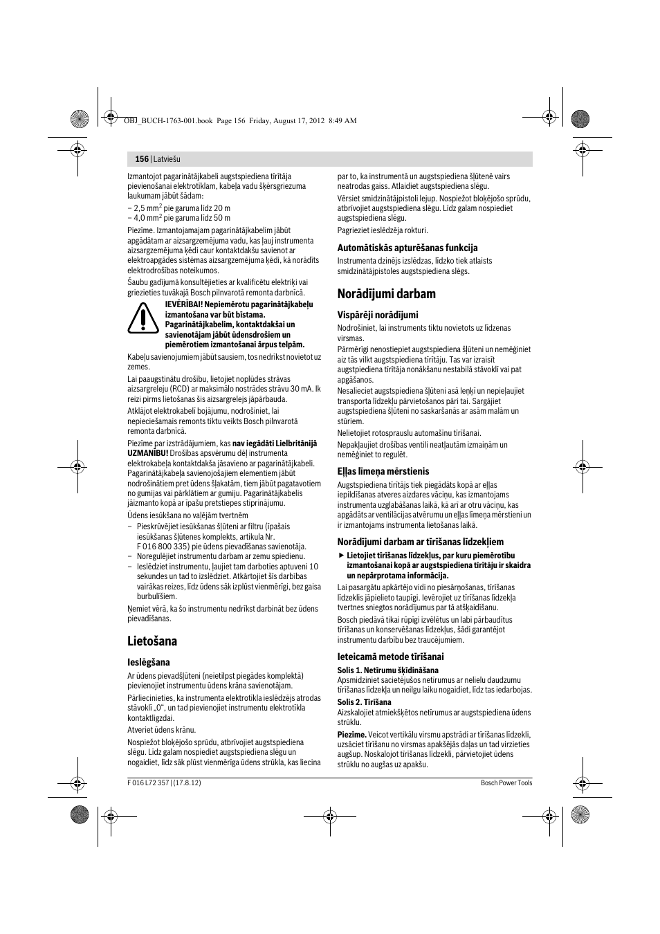 Lietošana, Norādījumi darbam | Bosch GHP 8-15 XD Professional User Manual | Page 156 / 182