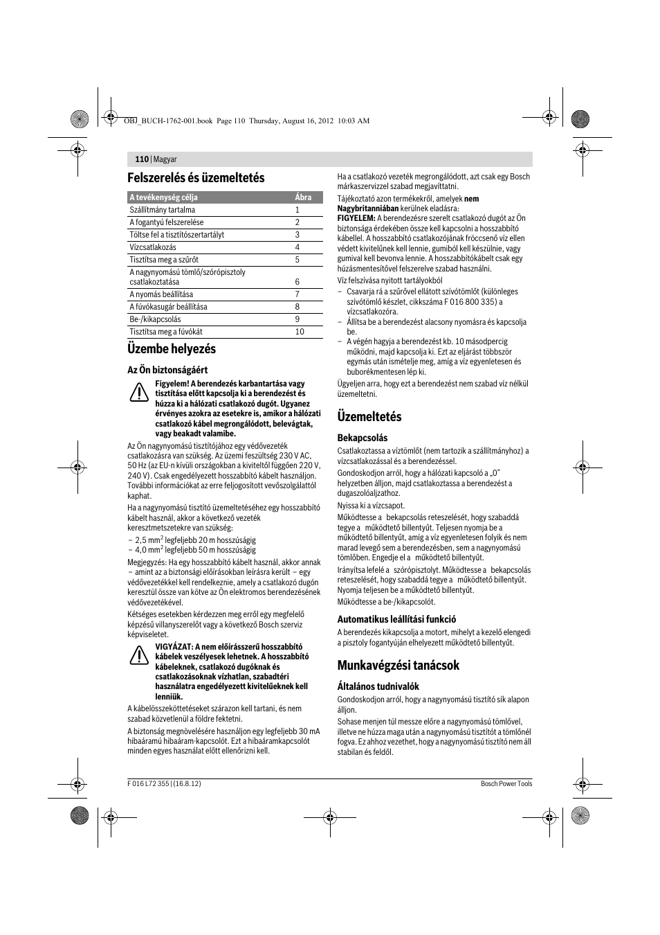 Felszerelés és üzemeltetés üzembe helyezés, Üzemeltetés, Munkavégzési tanácsok | Bosch GHP 5-14 User Manual | Page 110 / 198
