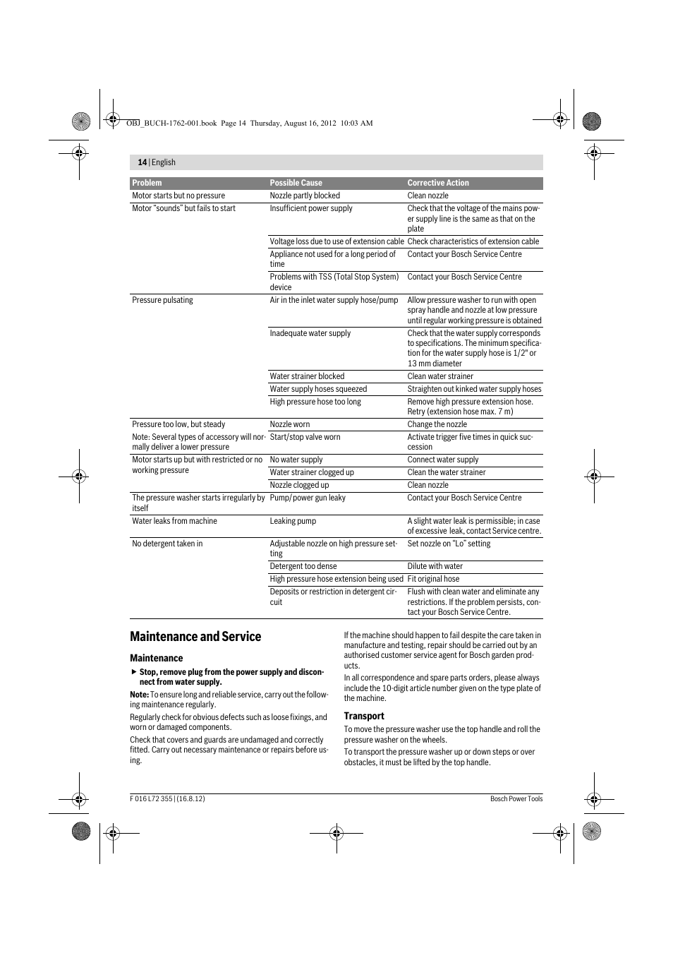 Maintenance and service | Bosch GHP 5-14 User Manual | Page 14 / 198