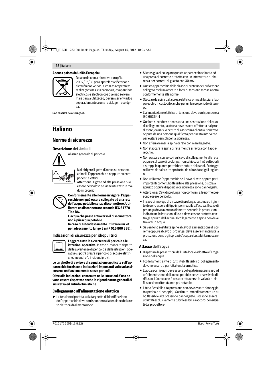 Italiano, Norme di sicurezza | Bosch GHP 5-14 User Manual | Page 36 / 198
