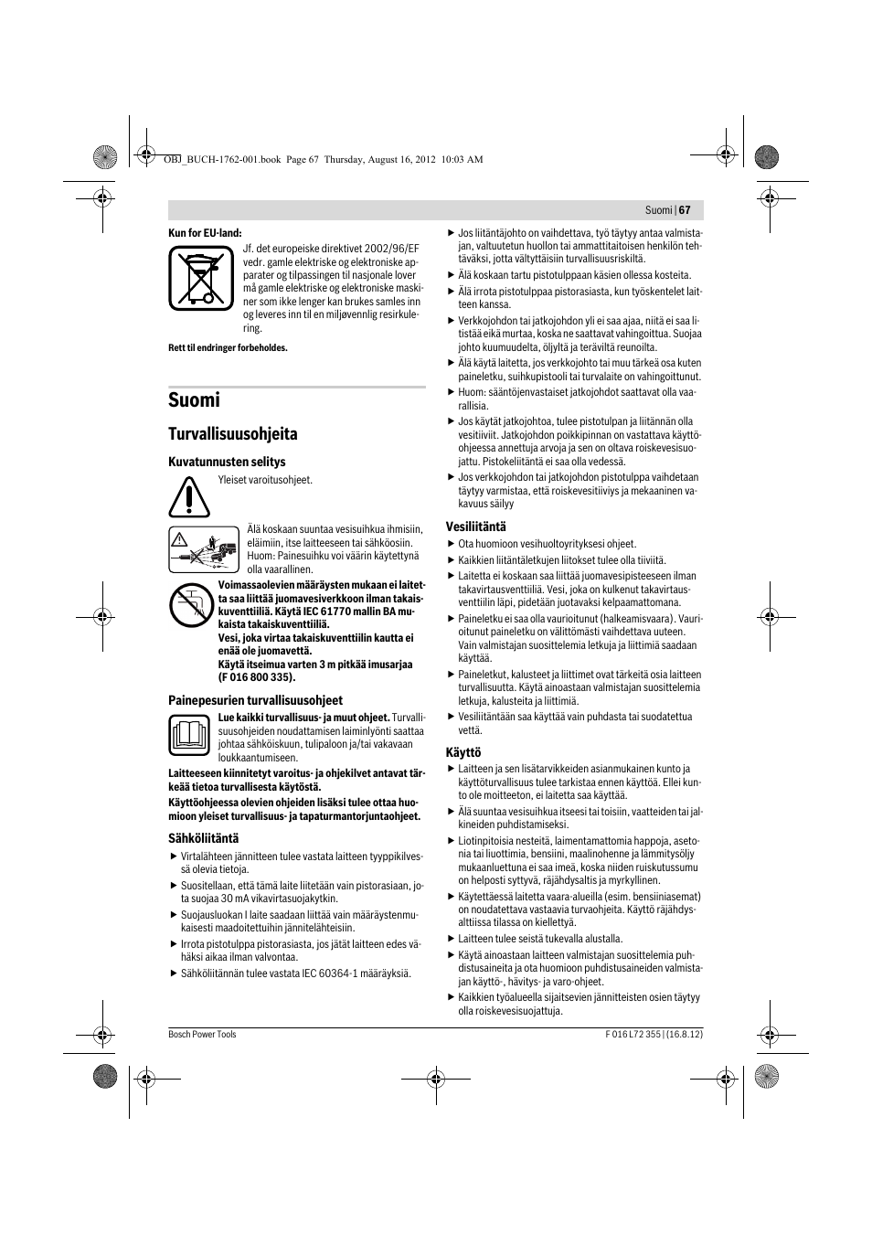 Suomi, Turvallisuusohjeita | Bosch GHP 5-14 User Manual | Page 67 / 198