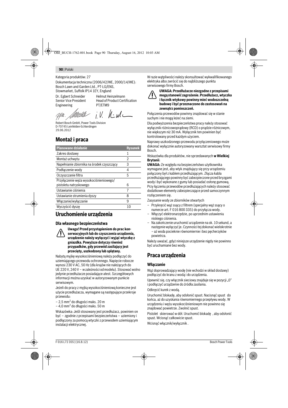 Montaż i praca uruchomienie urządzenia, Praca urządzenia | Bosch GHP 5-14 User Manual | Page 90 / 198