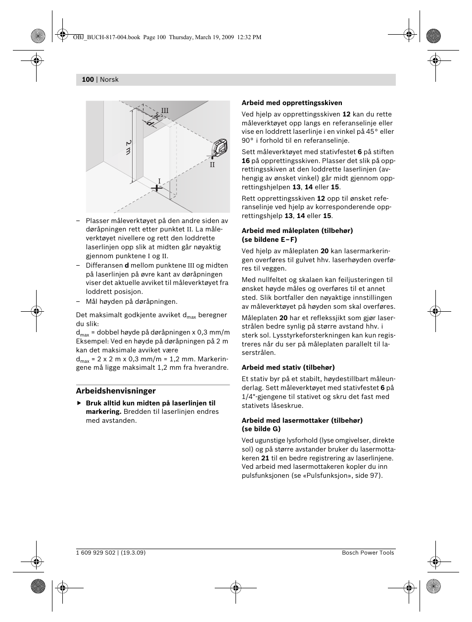 Bosch GLL 2-50 Professional User Manual | Page 100 / 333