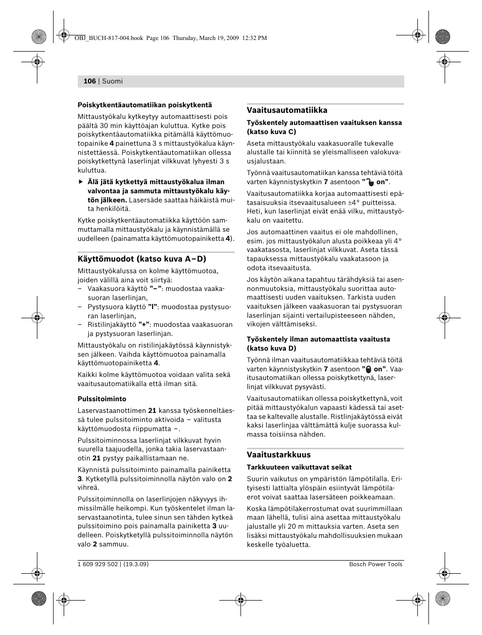 Bosch GLL 2-50 Professional User Manual | Page 106 / 333