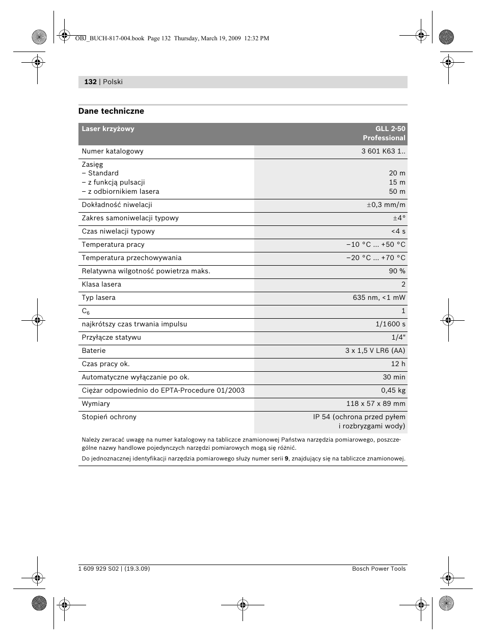 Bosch GLL 2-50 Professional User Manual | Page 132 / 333