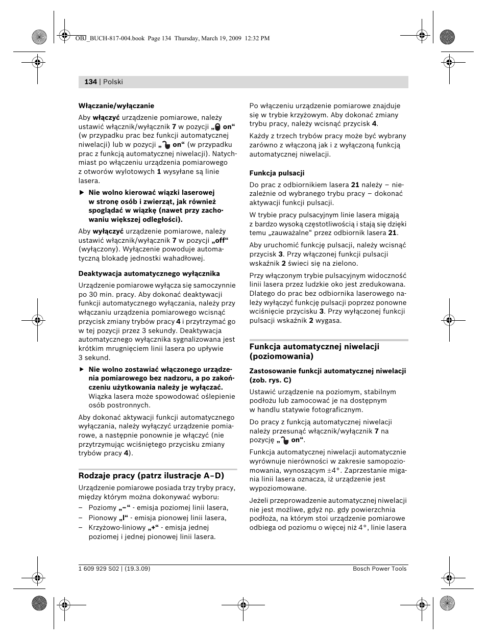 Bosch GLL 2-50 Professional User Manual | Page 134 / 333