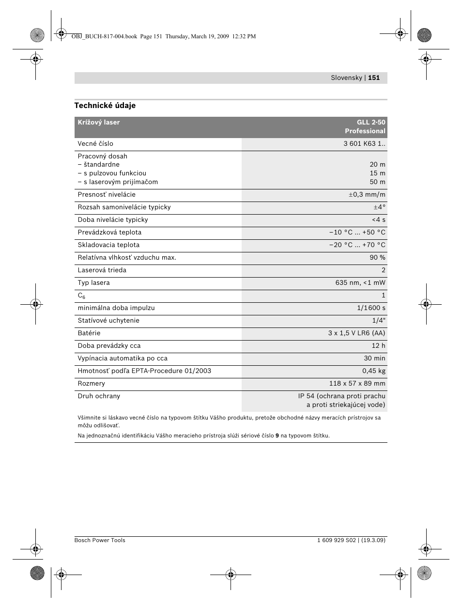 Bosch GLL 2-50 Professional User Manual | Page 151 / 333