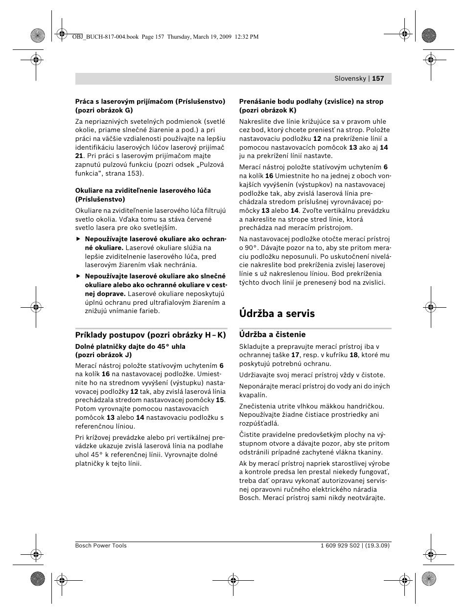 Údržba a servis | Bosch GLL 2-50 Professional User Manual | Page 157 / 333