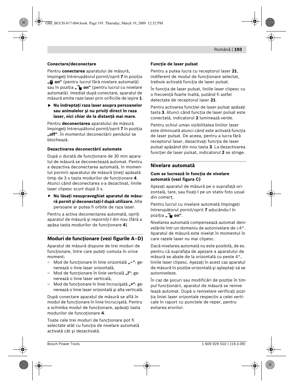 Bosch GLL 2-50 Professional User Manual | Page 193 / 333