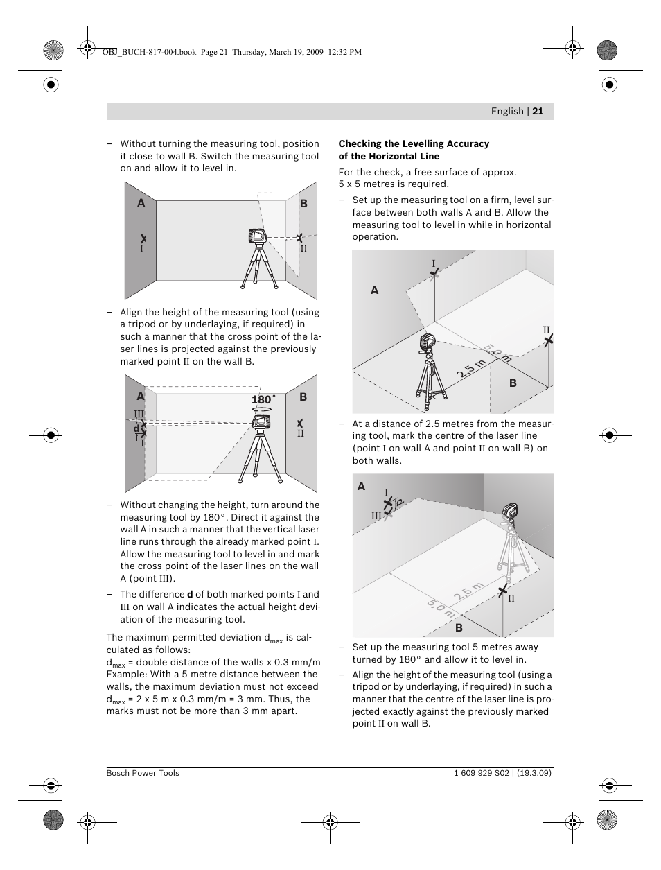 Bosch GLL 2-50 Professional User Manual | Page 21 / 333