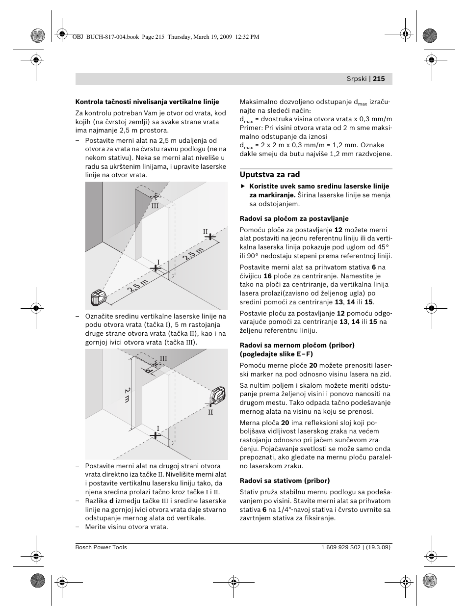 Bosch GLL 2-50 Professional User Manual | Page 215 / 333