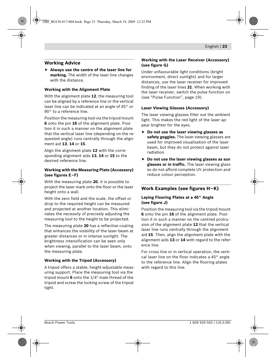 Bosch GLL 2-50 Professional User Manual | Page 23 / 333