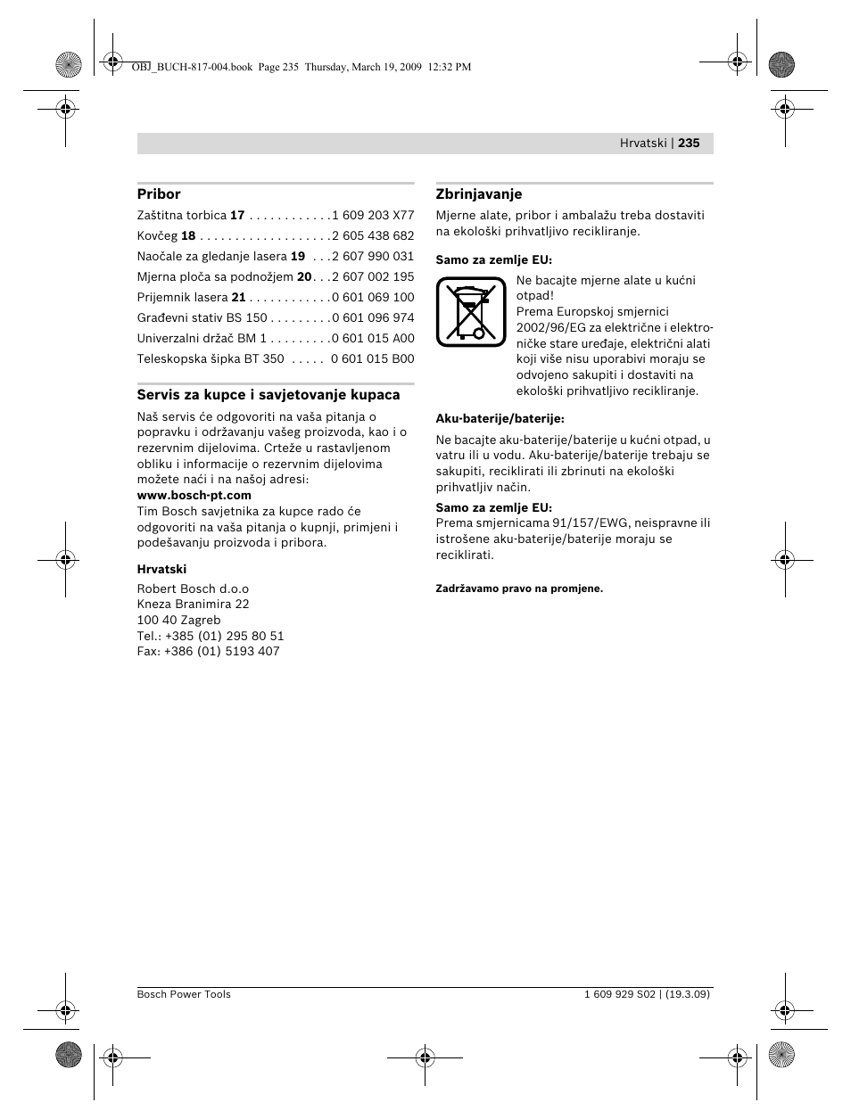 Bosch GLL 2-50 Professional User Manual | Page 235 / 333